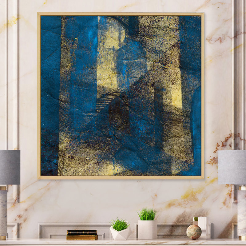 «Abstract Triangle & Cubism Element», art mural moderne et contemporain sur toile, H 16 po x l 16 po x P 1 po