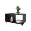 Table basse Gu Oidak avec rangement ouvert et roulettes, wengé