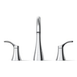 Simplice Widespread Bathroom Sink Faucet, Three-Hole Bathroom Faucet with Clicker Drain, 1.0 GPM