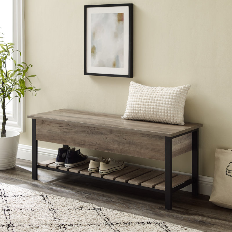 Bennett Storage Bench, Grey Wash