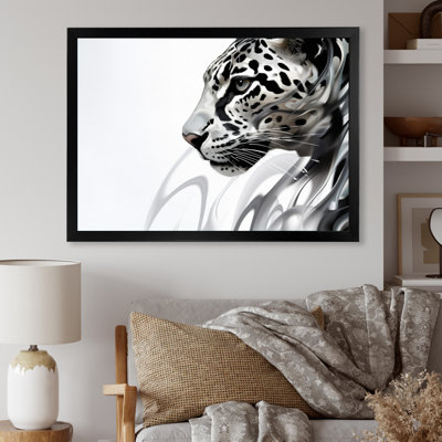 " Grey White Panther Abstract Elegance "