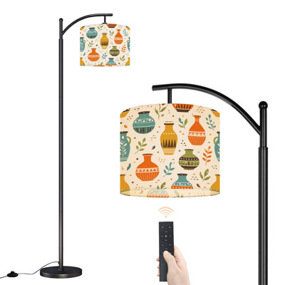 Lampe sur pied à arc avec abat-jour réglable rétro Mid Century Modern
