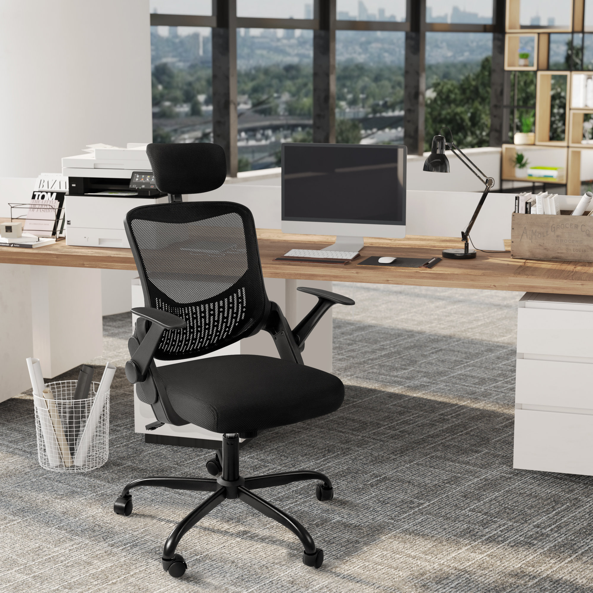 Home Office Chair Ergonomic Desk Chair The Twillery Co. Upholstery Color: White