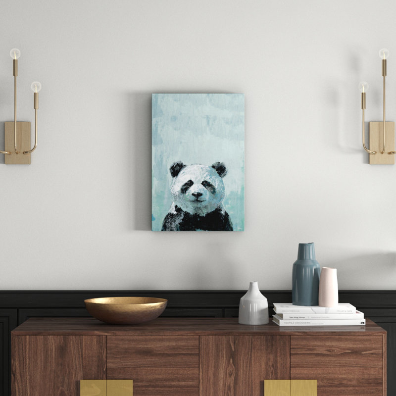 What Up Panda by Julia Posokhova - Wrapped Canvas Painting, 61cm H x 41cm W x 3.81cm D