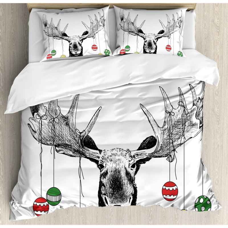 Moose Modern & Contemporary Polyester Duvet Cover, King
