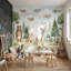Murale forêt fantaisiste avec aquarelle-714408698-714408697