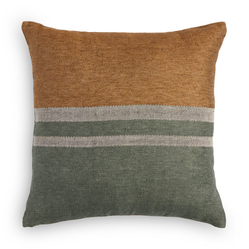 CRANE Striped Linen Reversible Throw Pillow