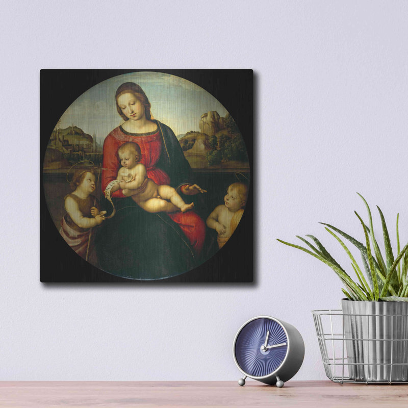 Raphael's Madonna with Child and Saints Metal Wall Art, 12" x 12"