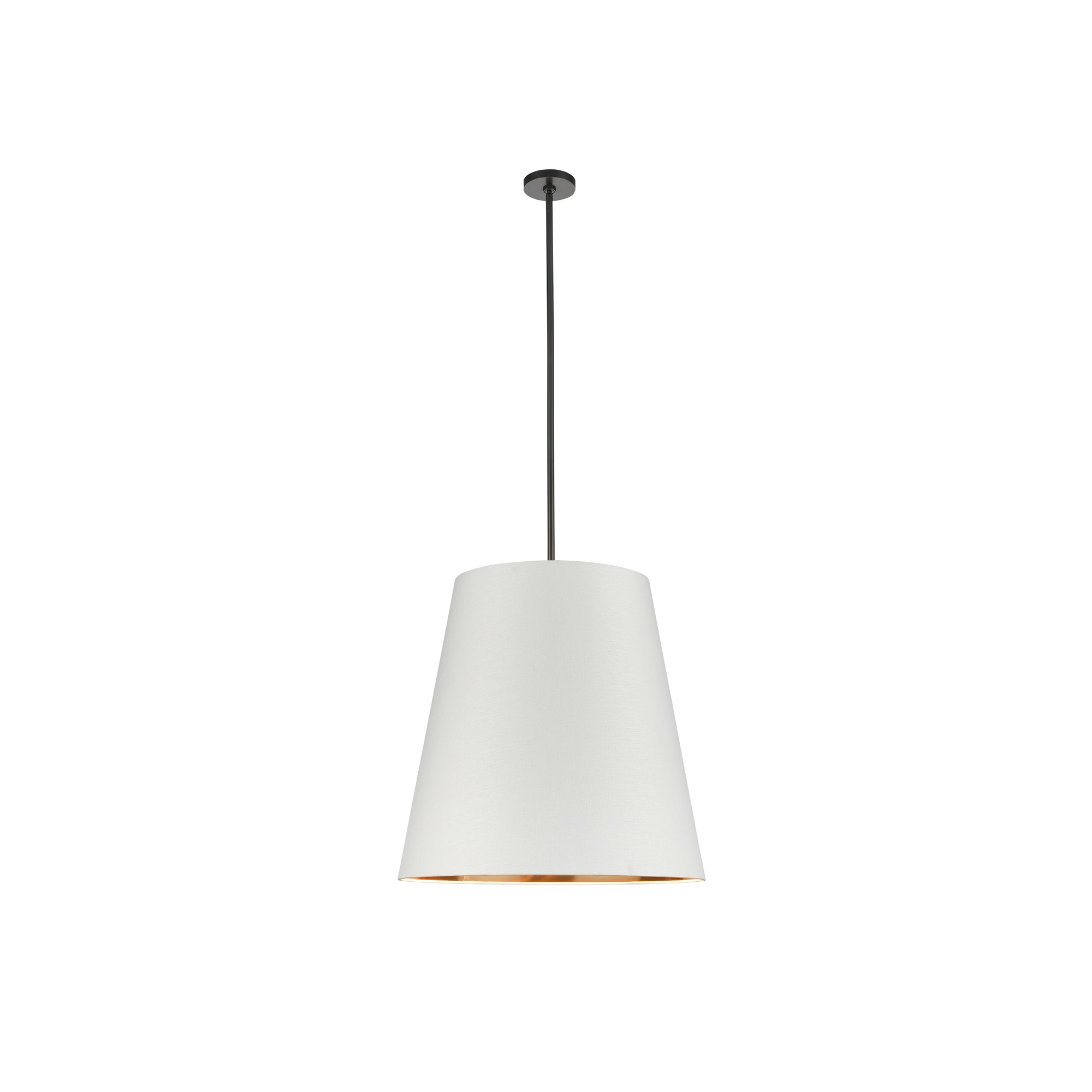 3 Light Steel Pendant, Black, White, 71.76" H x 24.88" W x 24.88" D