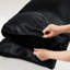 Ensemble de draps en satin de luxe 100% noir 4 pièces - froissé, lisse et doux pour la peau