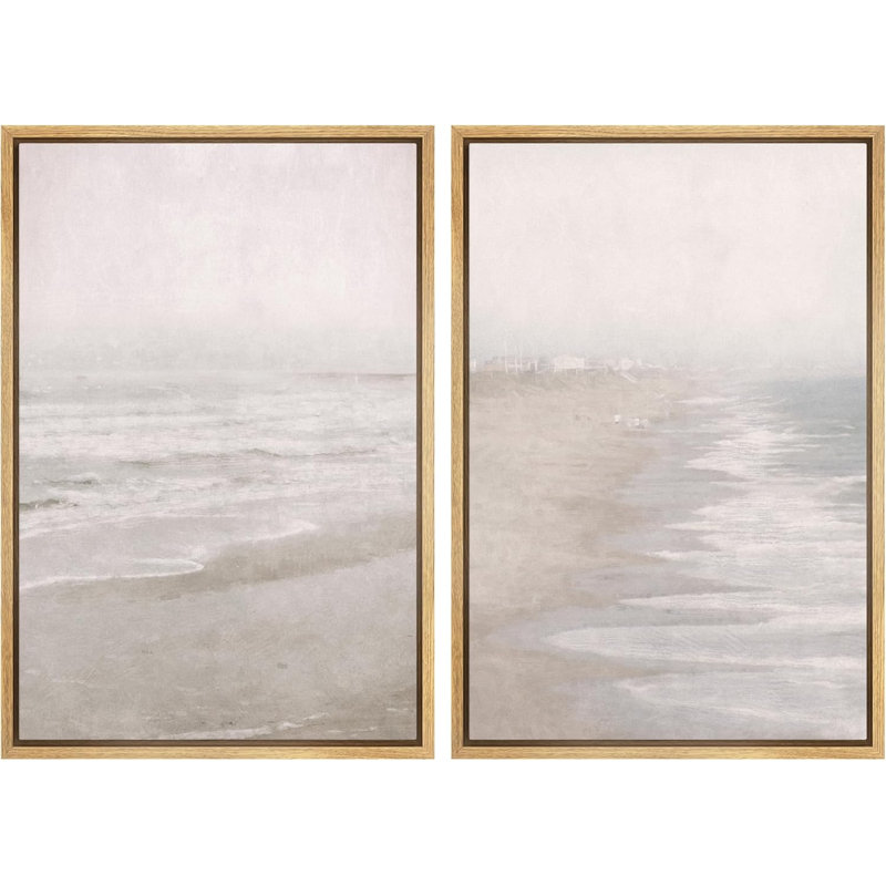 Abstrait, plage, rivage, océan, vague, nautique, art moderne, bord de mer, chalet, paysage marin pour chambre à coucher