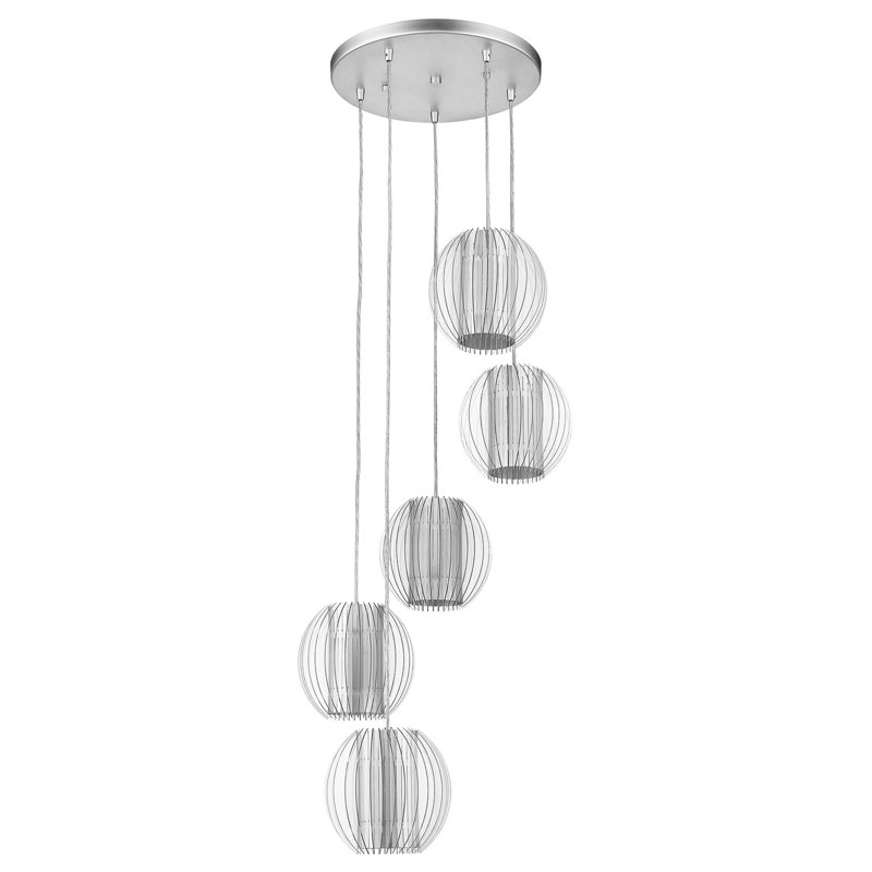Luminaire suspendu sphère 5 lumières grappe Mcginn