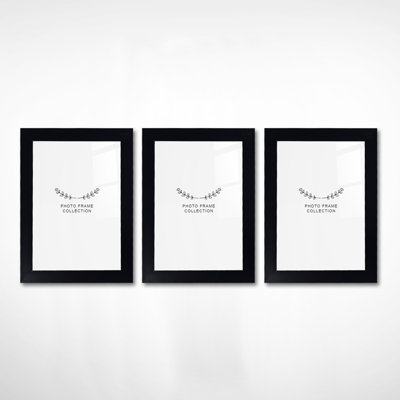 Chiu Elegant Black Photo Frame Set (3 Pieces), 5.1 x 7.1 inches | 100% Durable Plastic, Frame Width: 0.8 inches | Perfect for Home Décor & Gallery Walls, Stylish and Versatile Design for Cherished Memories