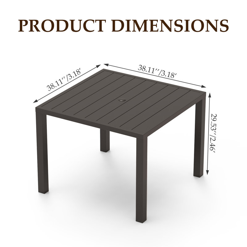 Table de salle à manger d'extérieur pour 4 personnes (table incluse seulement)
