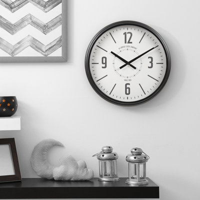 16" Black Industrial Quartz Clock