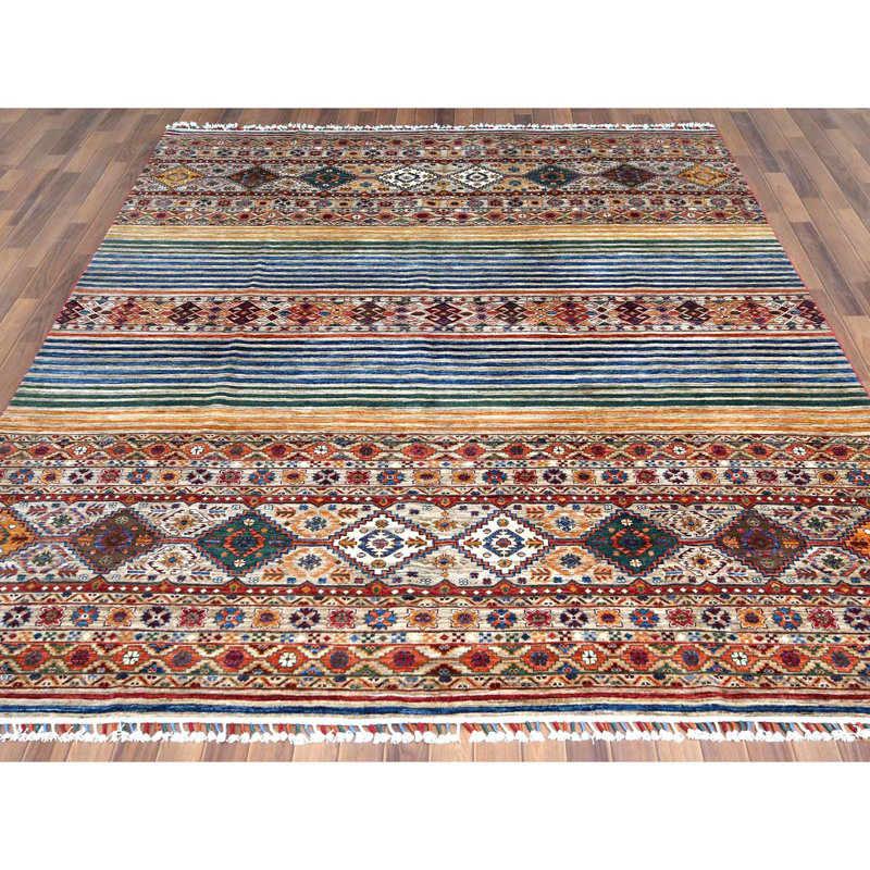 Tapis super en laine noué à la main 8 pi 5 po x 10 po Super Kazak Khorjin A21DDEDB354E4F91A7C8C517DC345766