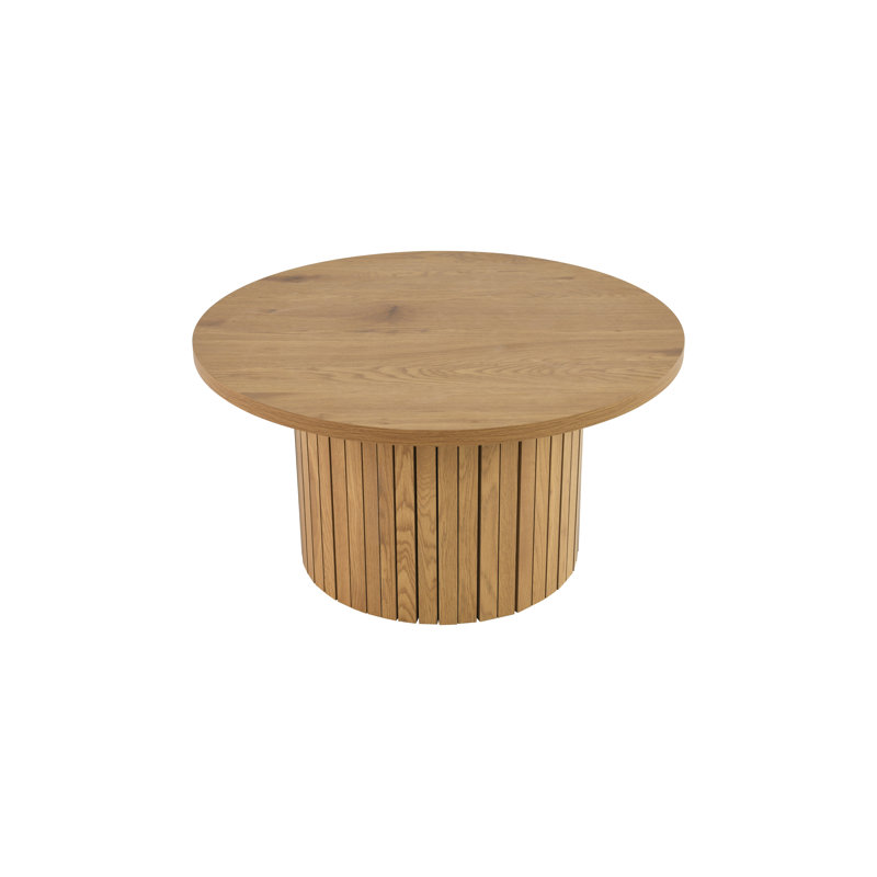 Aviyan Drum Coffee Table, Oak Wood