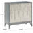 Wooden Relief 2 Door Floral Room Cabinet With Cream Front Doors And Cascading Leaf Design