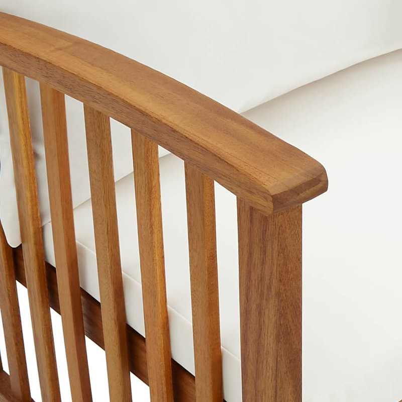 Chaise longue avec coussins 3 pièces Brikene, Blanc