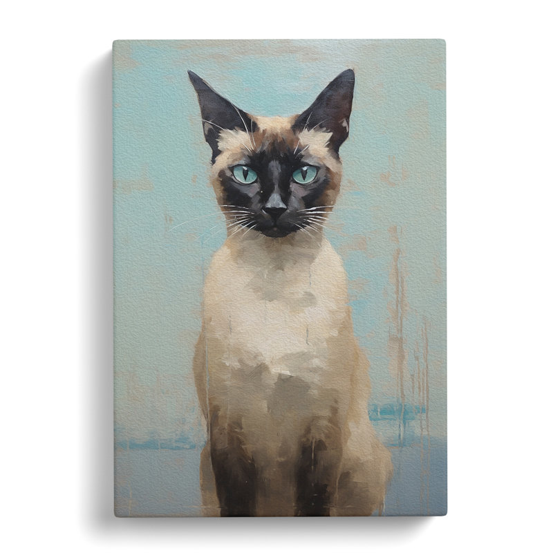 Siamese Cat Impressionism - No Frame Print, 50cm H x 35cm W x 3cm D