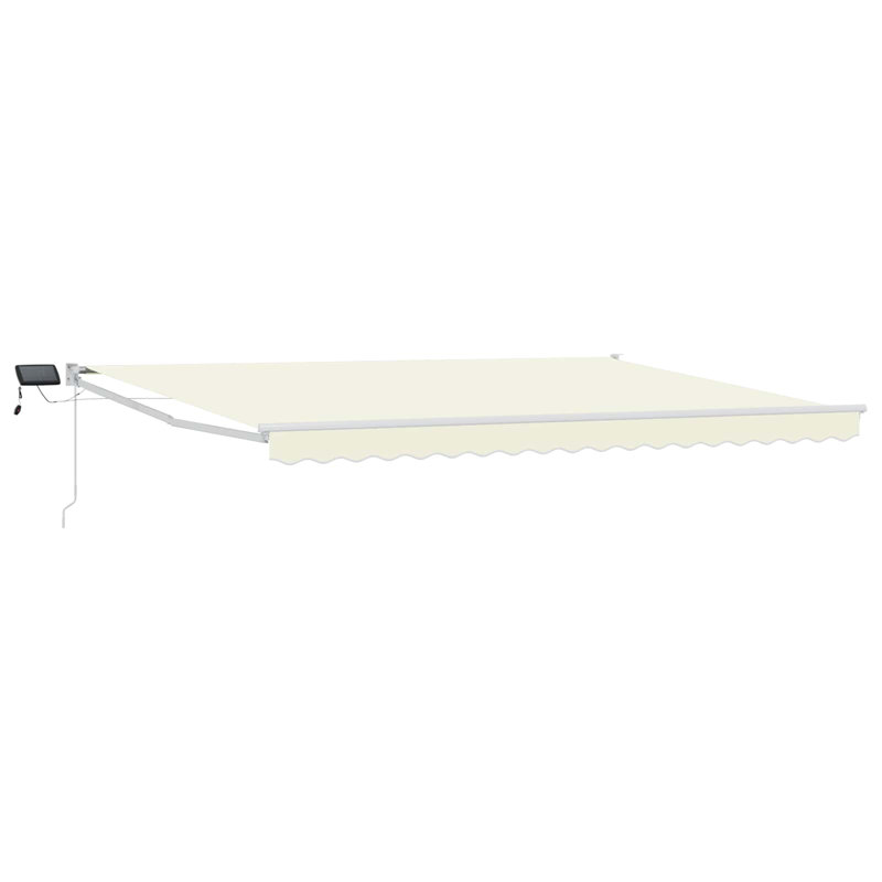 VidaXL Polyester Cover Retractable Patio Awning, Burgundy Red/Black, 165cm H x 500cm W x 300cm D