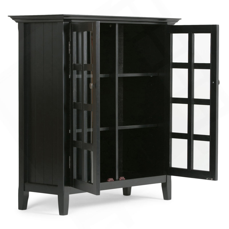 Acadian 39 Inch Wide  Wood Transitional Storage Cabinet In Black, Black