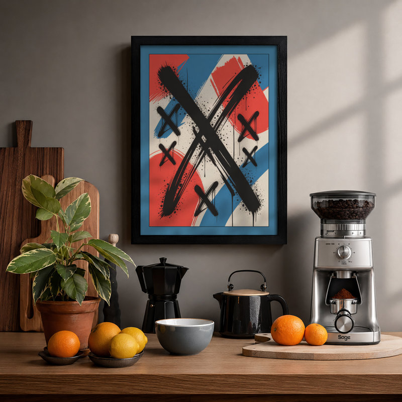 Marked Ground Abstract - Print, A1 - 84.1 x 59.4 cm, Black