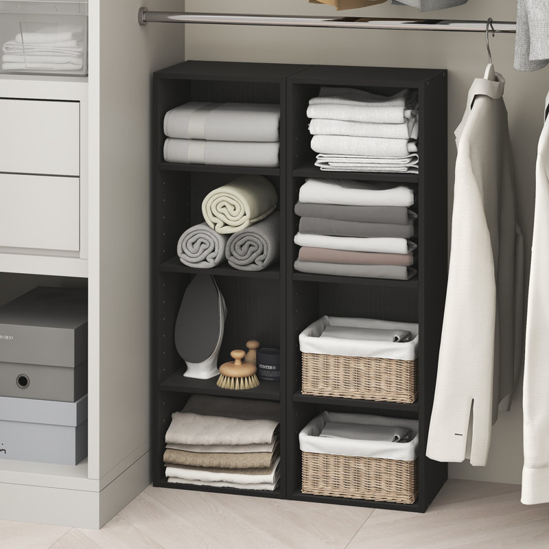 Hedaya 30cm W Manufactured Wood Shelving Unit, Blackwood