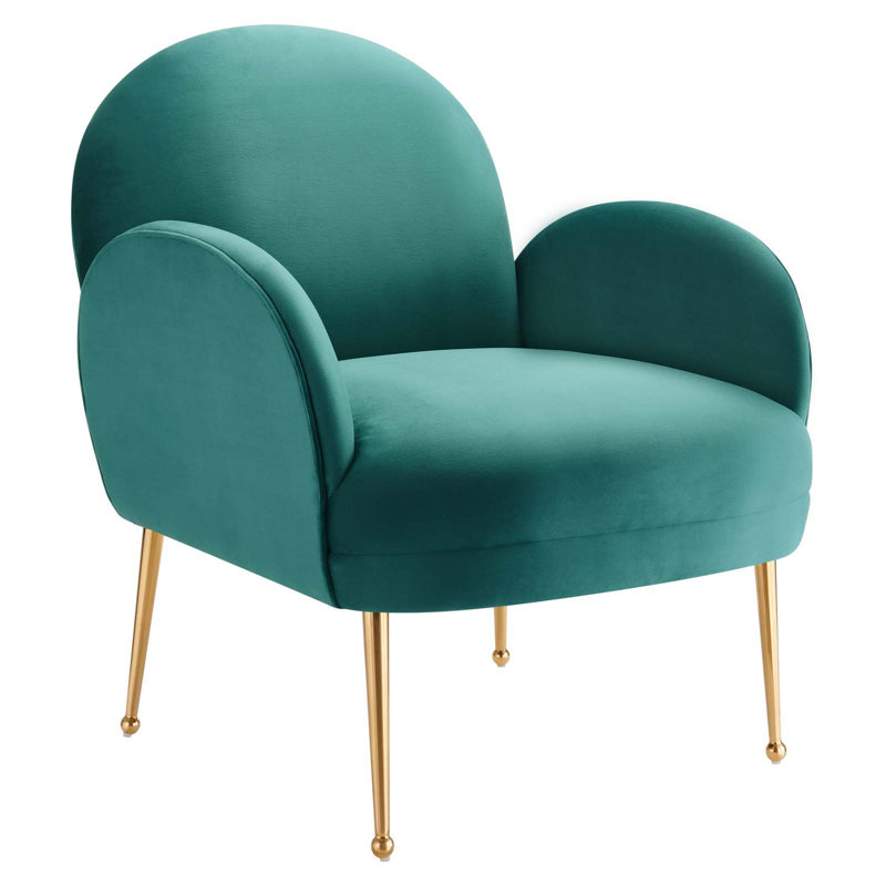 Modway Transcend Performance Velvet Armchair, Teal Velvet