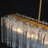 5-Light  Rectangular Linear Chandelier with Clear Textured Glass Tubes