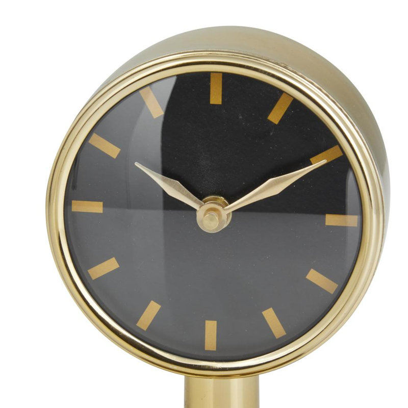 Analog Stainless Steel Mechanical Tabletop Clock, Gold