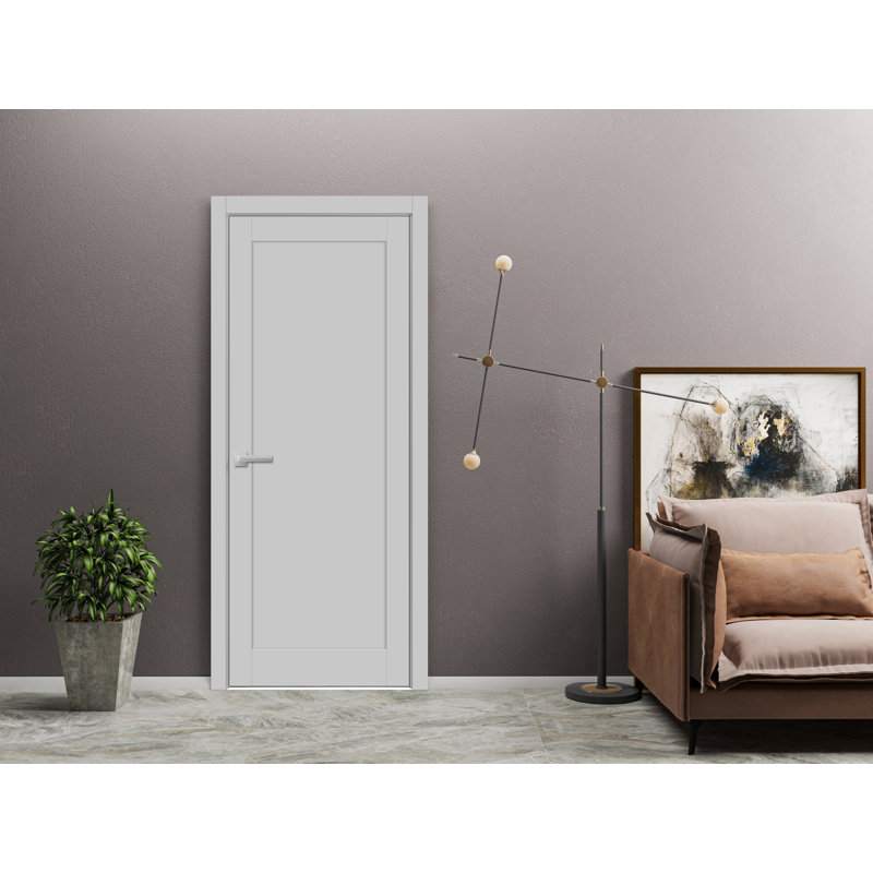 Porte standard lambrissée Quadro, Gris mat, 36 po x 80 po