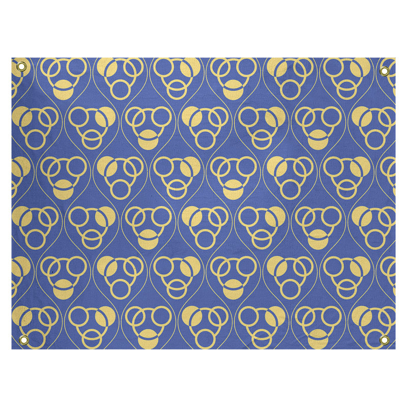 Tapisserie, H 59 po x l 80 po, Bleu/jaune