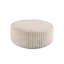 Chenille brun clair rembourré rond pour décoration intérieure transitionnelle, 41 po de largeur et de profondeur, 18 po de hauteur, 30 lb de style, revêtement doux, large, haut