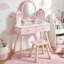 Kids Butterfly 2-pc Makeup Vanity Table & Stool-276640630