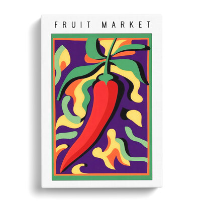 Fruit Market Exhibition Red Chili Pepper Vol.8 - Wrapped Canvas