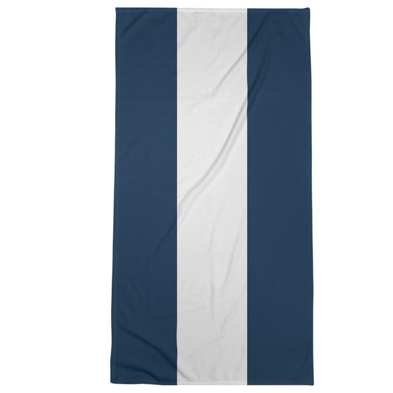 Beach Towel, Navy Blue/White