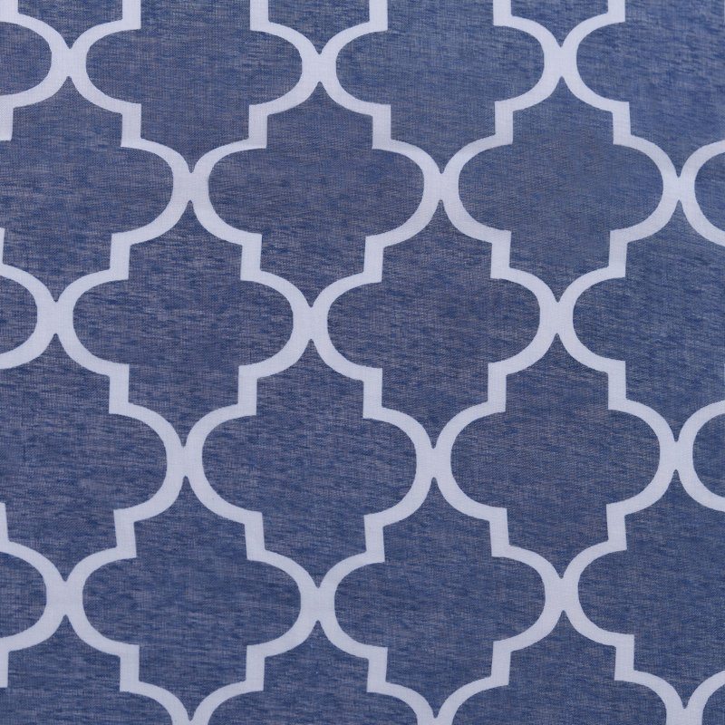 Steinbeck Trellis Printed 100% Polyester Sheer Curtain Set, 52" W x 96" L, Blue