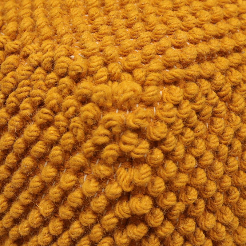 Pouf carré de 24 po de largeur, Laine jaune