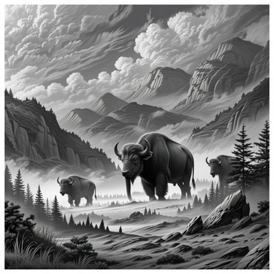 Tapisserie murale «Bison» de Majestic