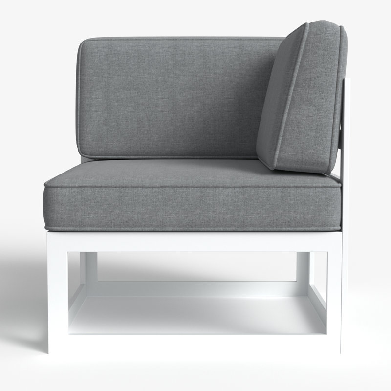 Outdoor Lounge Chair, Dark Grey, White