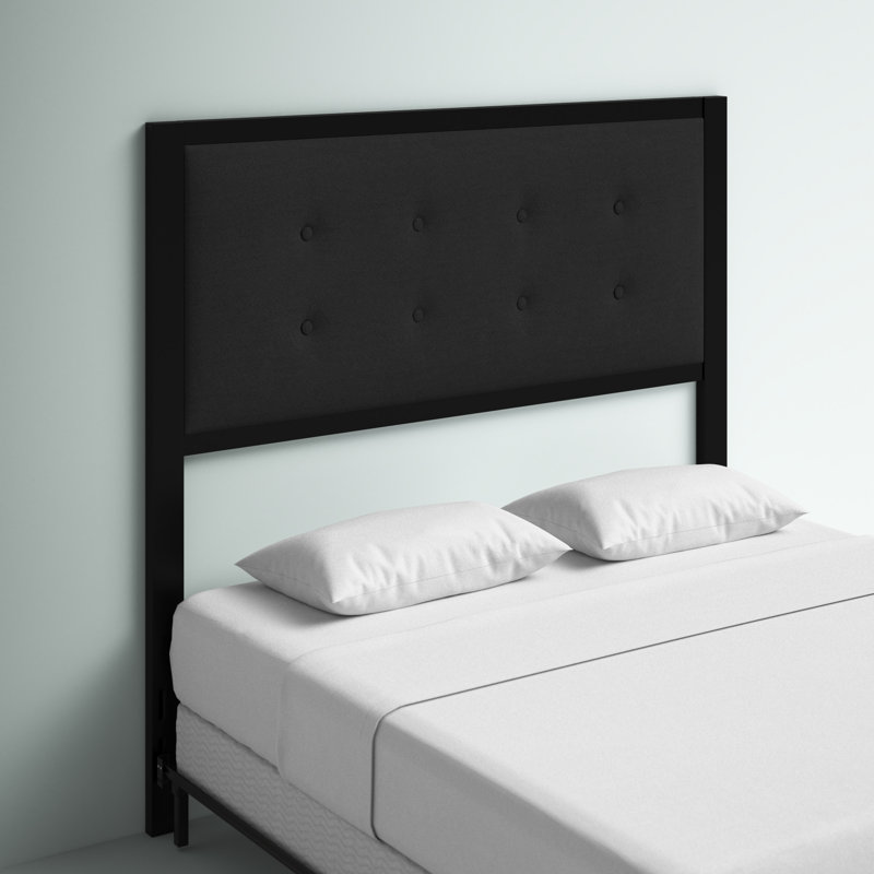 Tête de lit tapissier Duncanville, Double, Noir
