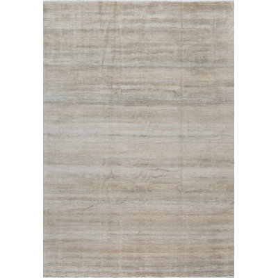 Hand-Knotted High-Quality Natural and Black Area Rug