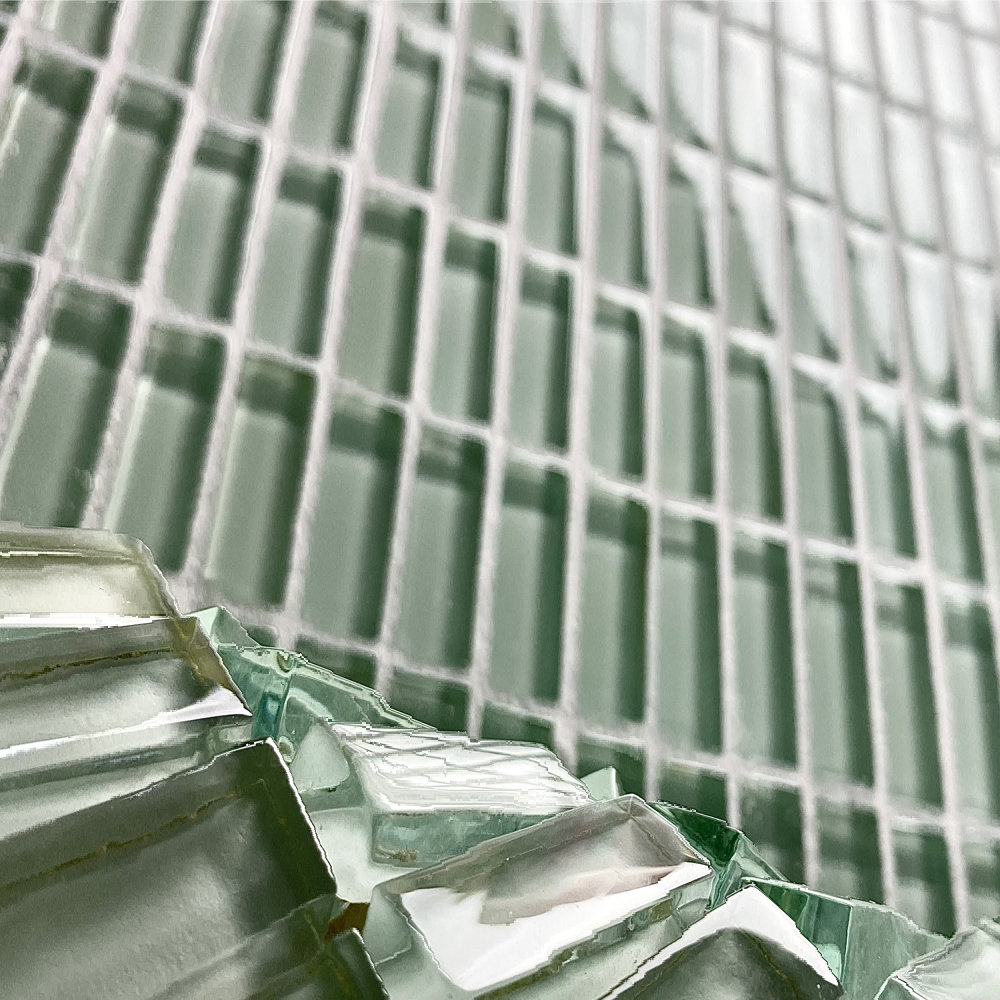 Epiphany 0.5 in. x 1.25 in. Glossy Glass Pressed Edge Stacked Mosaic Decorative Kitchen & Bathroom Wall Tile Abolos 