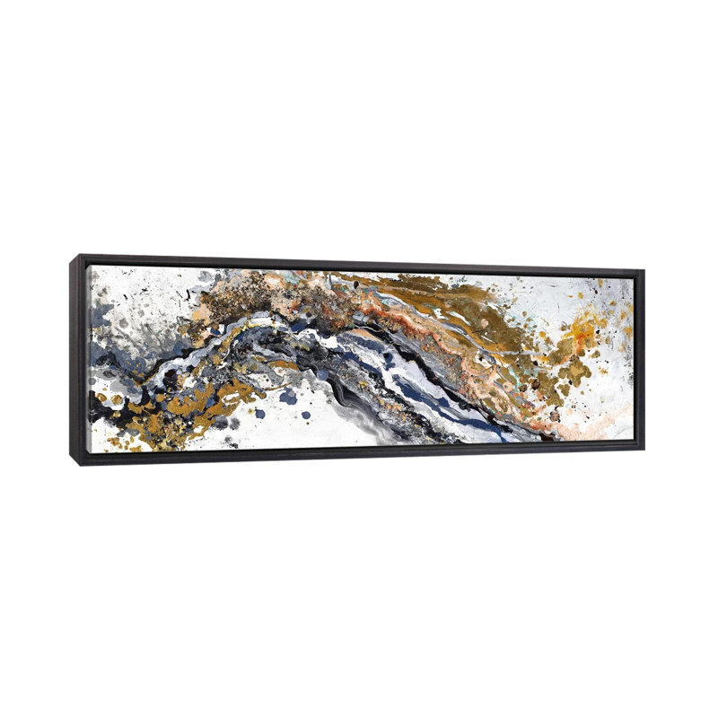 «Turbulence» par Patricia Pinto, impression sur toile tendue, H 24 po x l 72 po x P 1,5 po, Toile encadrée noir délavé