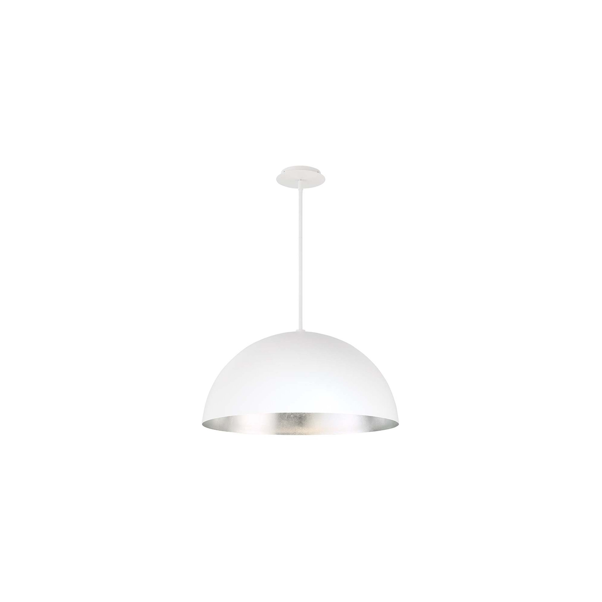 Yolo Single Light Metal Dimmable LED Pendant, 18" H x 35.5" W x 35.5" D, Silver