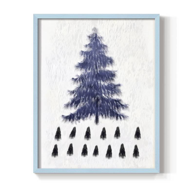 Reproduction encadrée - bois massif, H 11 po x l 9 po, Bleu