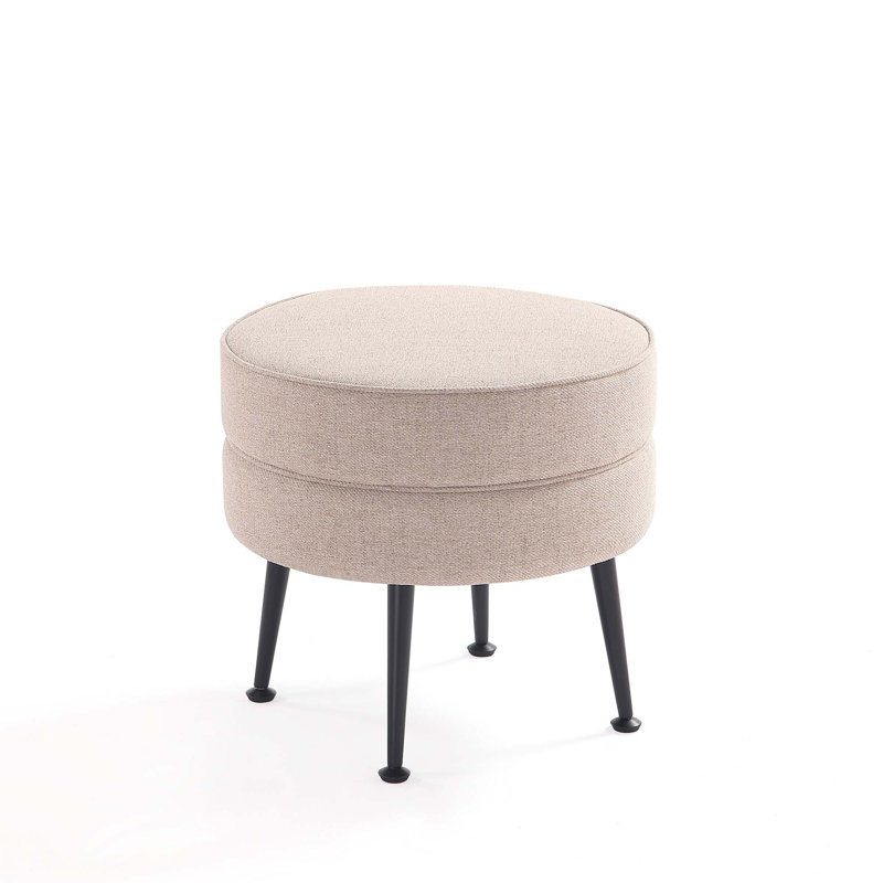 Repose-pieds rembourré | Base en bois massif | Couleur blé | Idée de cadeau, Blé