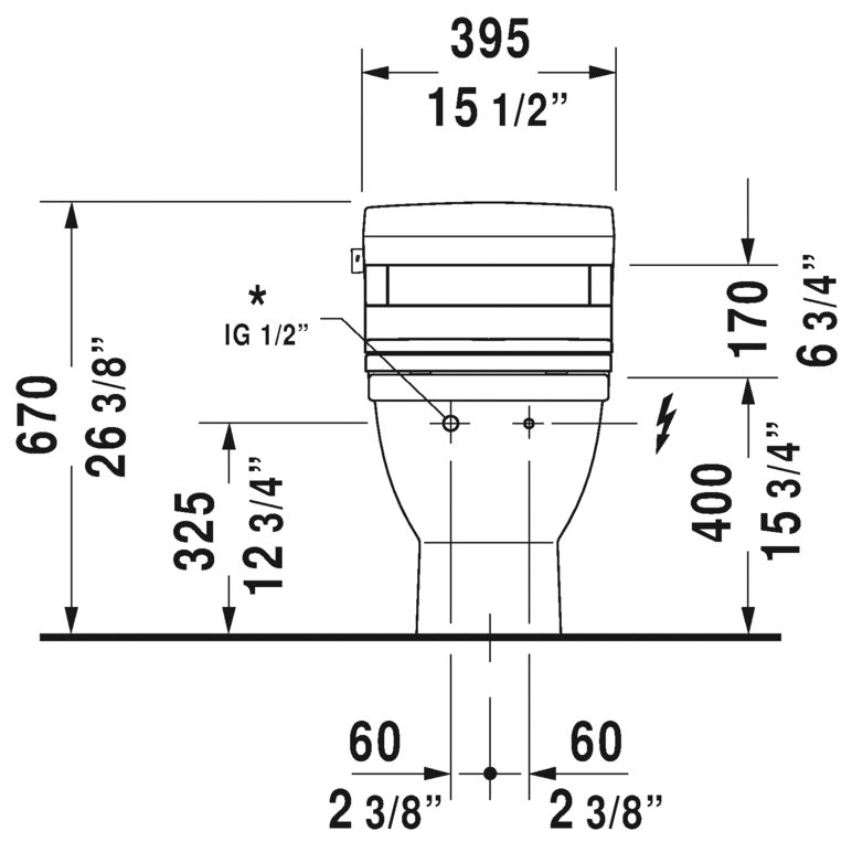 Toilette allongée une pièce Starck 3 1,28 GPF (siège non inclus)