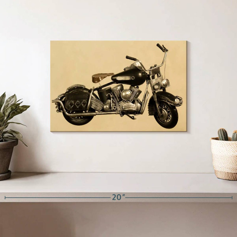 Old Motorcycle, 8" H x 12" W